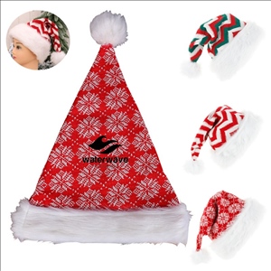 Christmas Thickened Plush Striped Hat